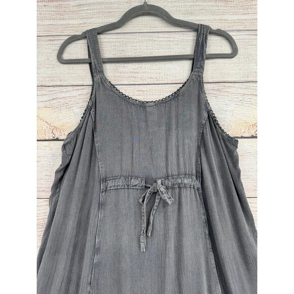India Boutique Embroidered Rayon Dress Womens One Size Grey White Tie Dye - Picture 4 of 10